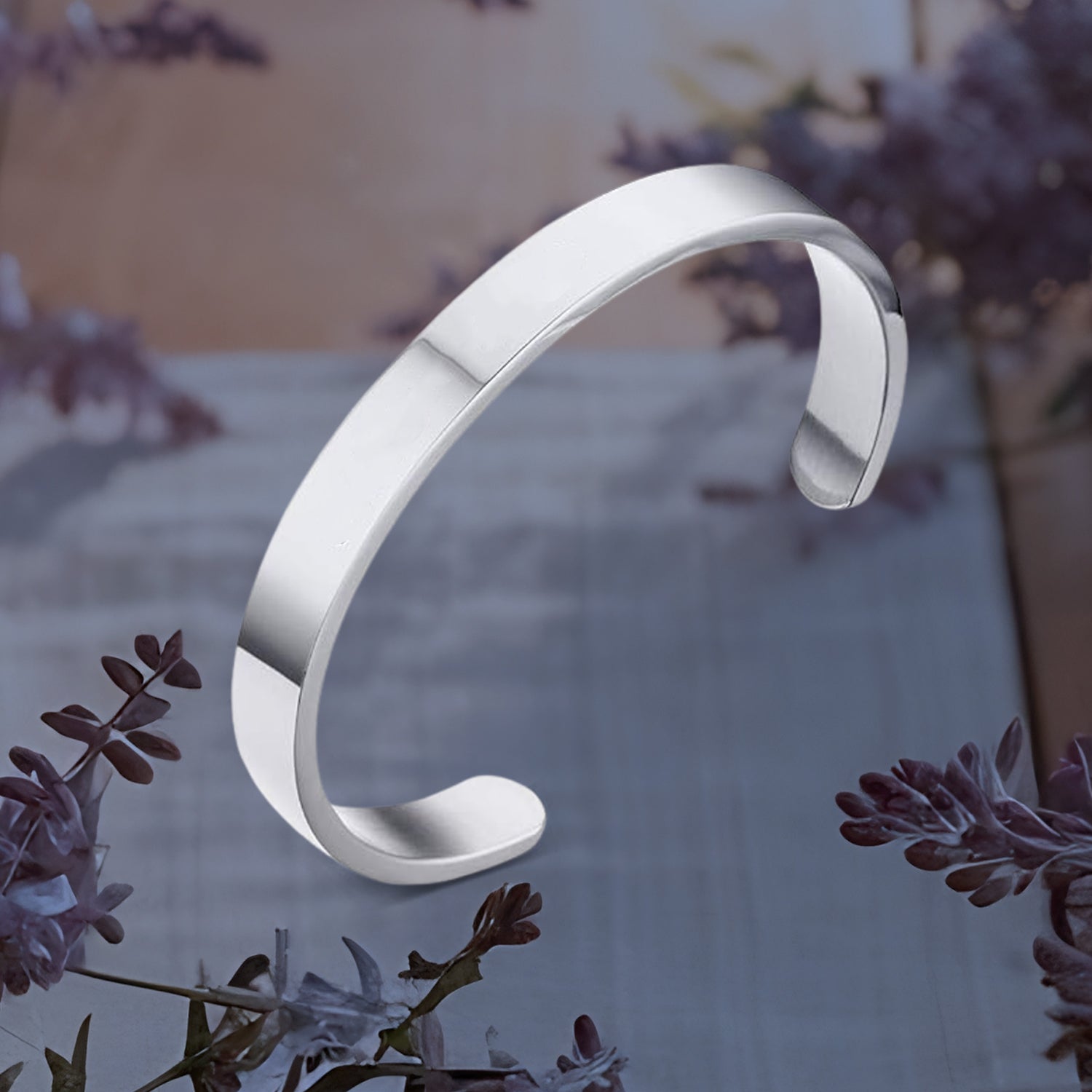 Minimalist Polished Open-Ended Silver-Tone Stainless Steel Kada Minimalist Polished Open-Ended Silver-Tone Stainless Steel Kada